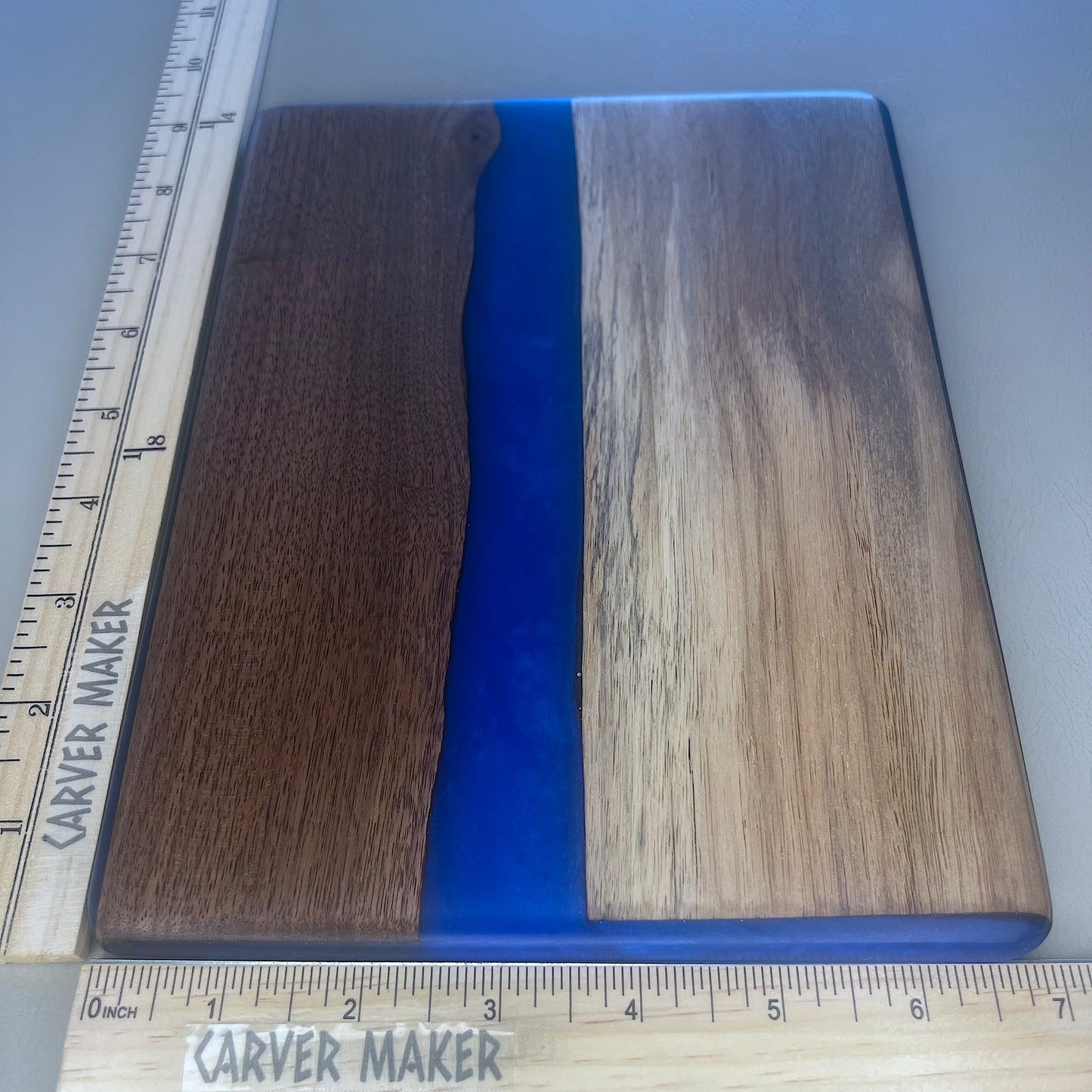 Walnut with Blue Resin Butter Board