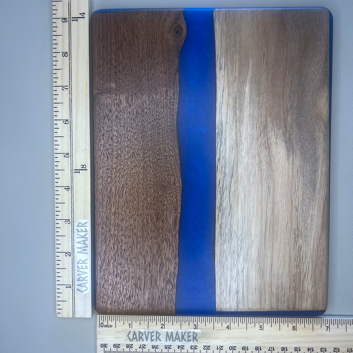 Walnut with Blue Resin Butter Board