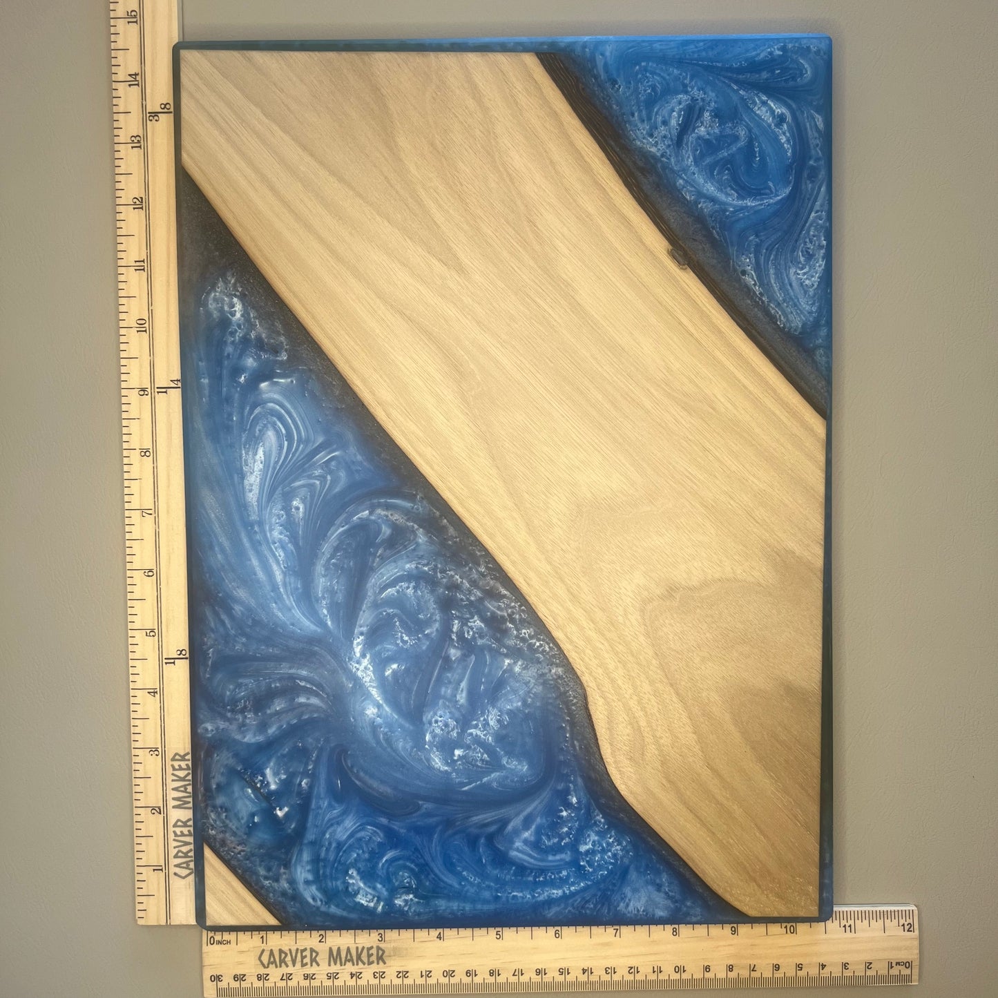 Walnut with Blue Resin Serving Board