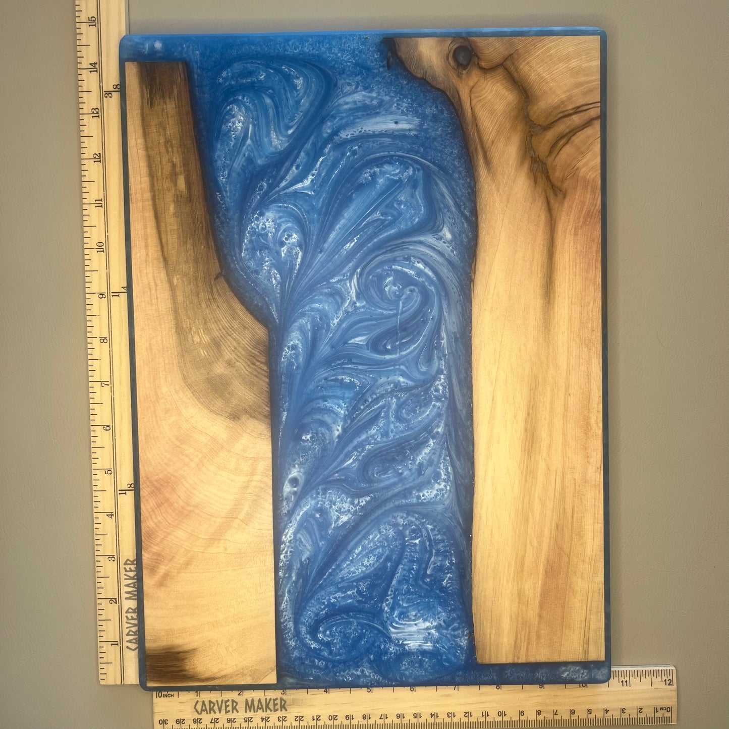 Manitoba Maple with Blue Resin Serving Board