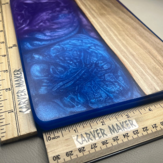 Walnut with Blue and Purple Resin Butter Board