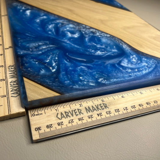 Walnut with Blue Resin Serving Board