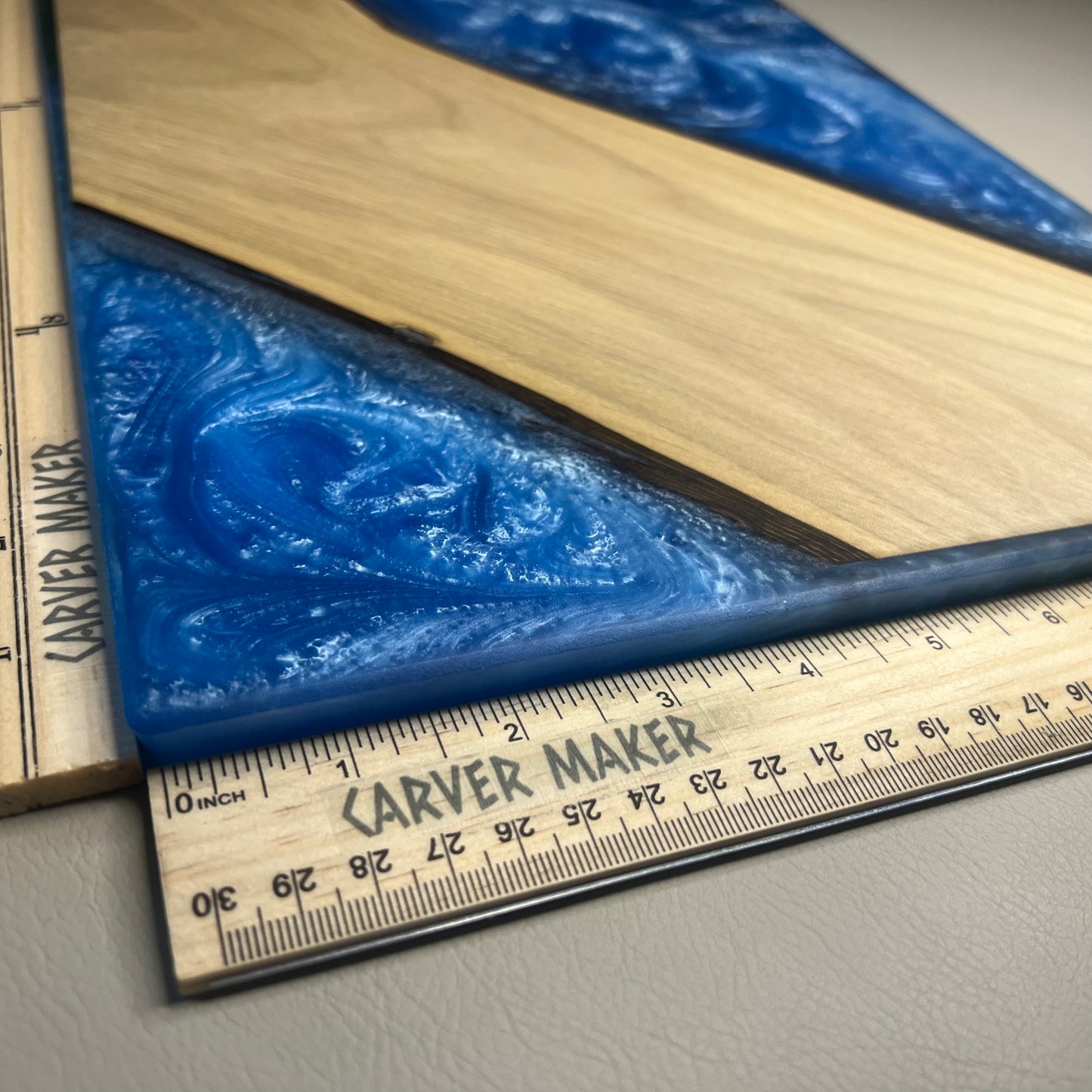 Walnut with Blue Resin Serving Board