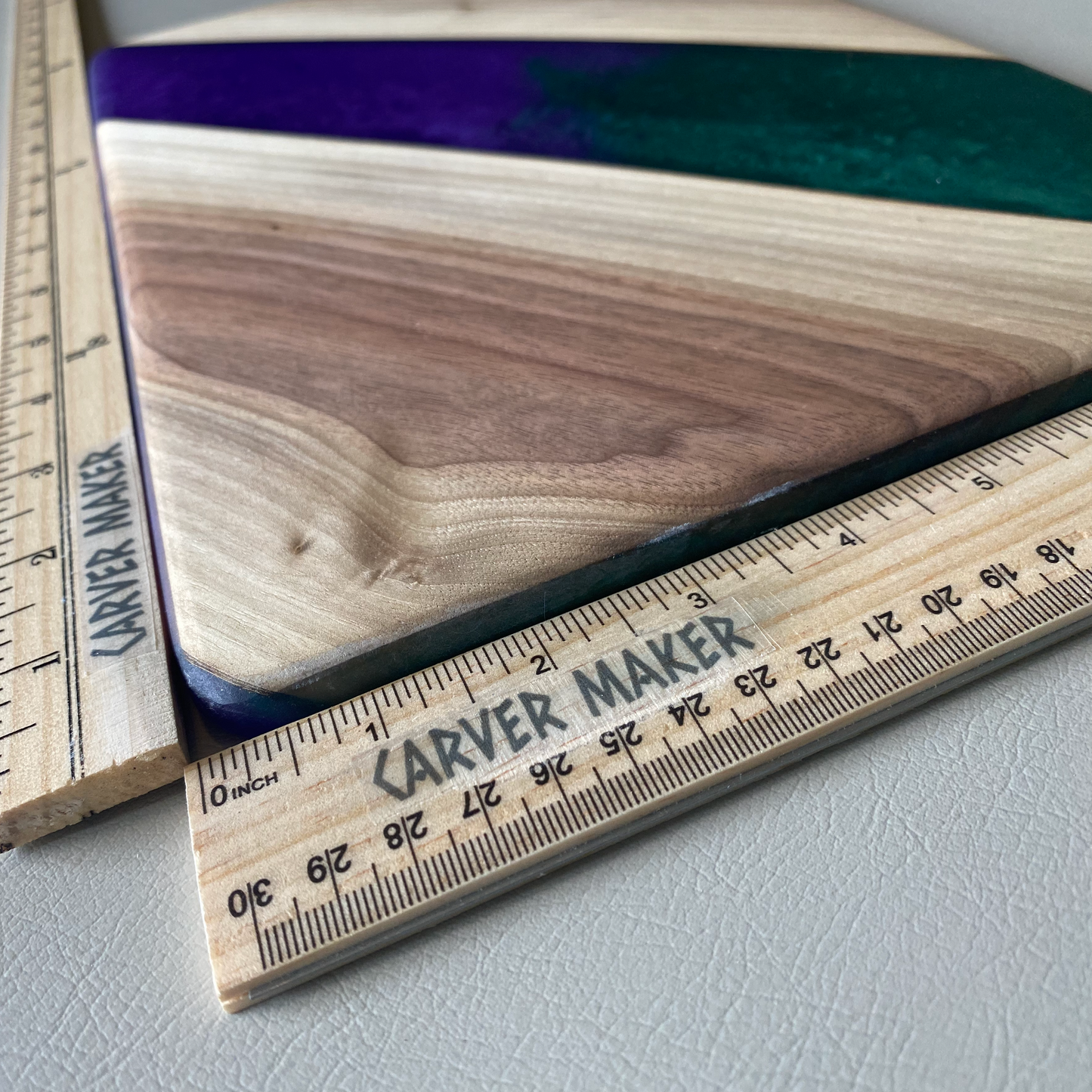 Walnut with Dark Blue & Purple Resin Serving Board