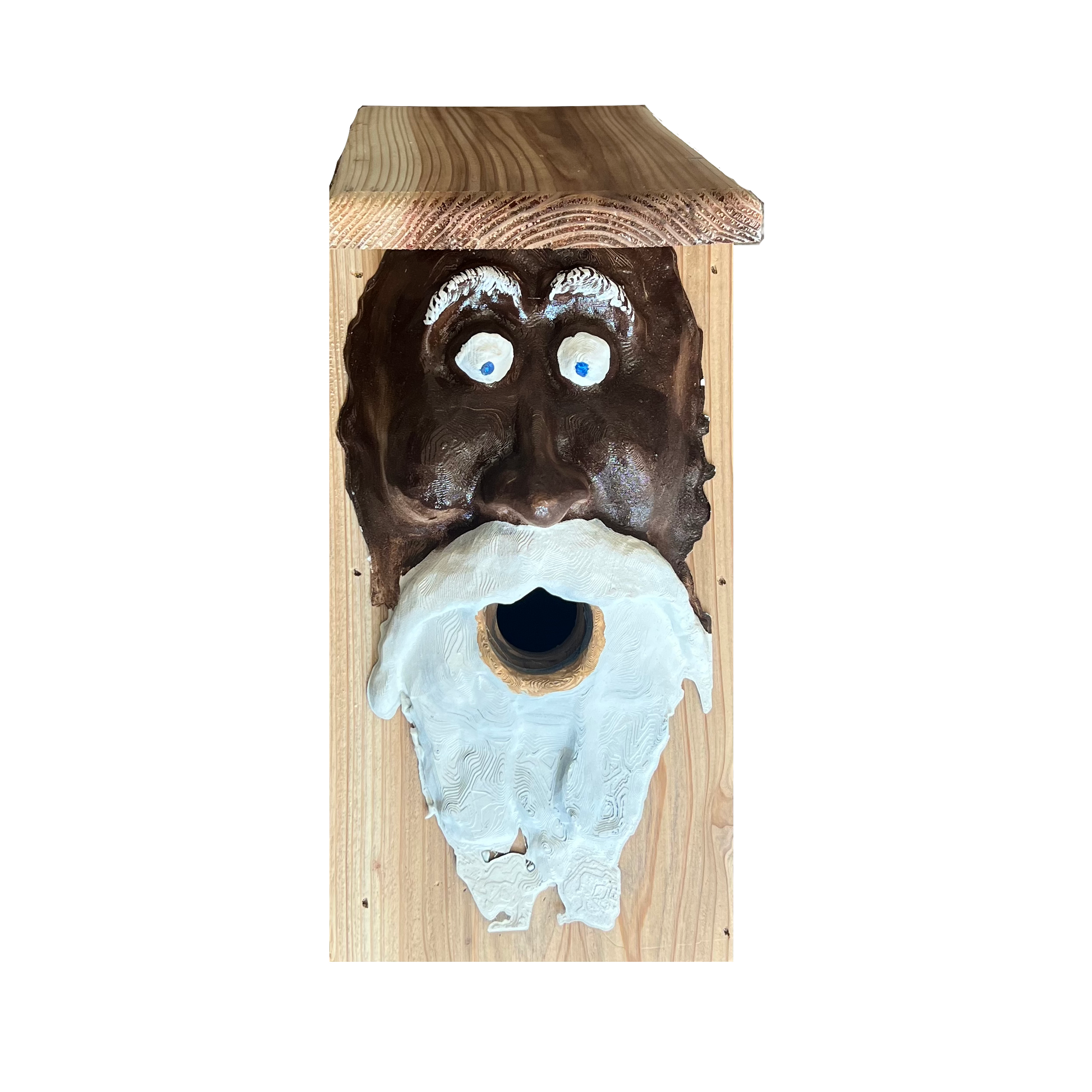 Tree Spirit Baby Bird Box With Wood Roof – Carver Maker